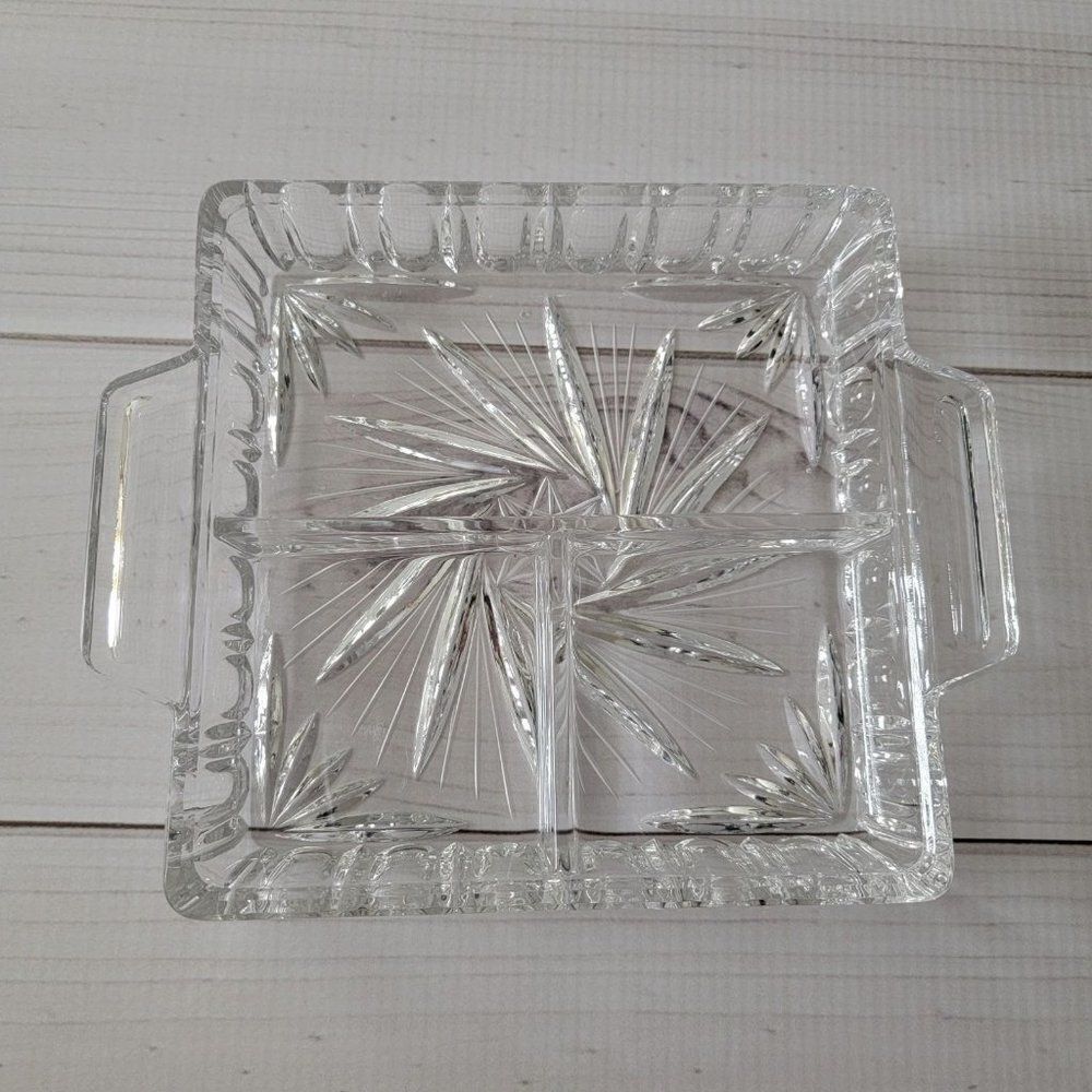 3 Section Crystal Dish Butter Dish